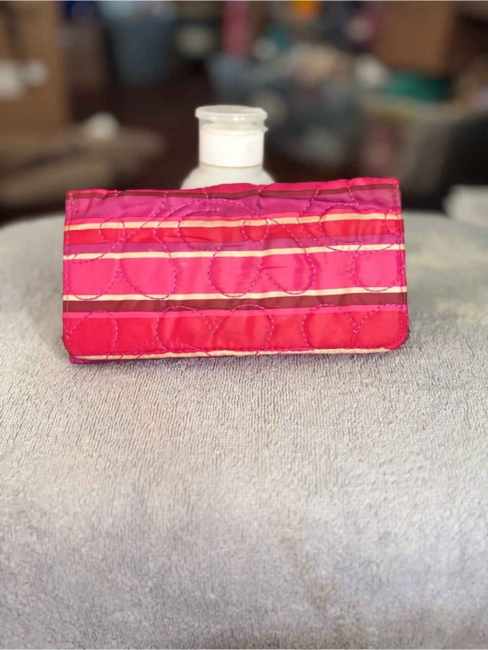 Women’s Quilted Pink Stripe Wallet